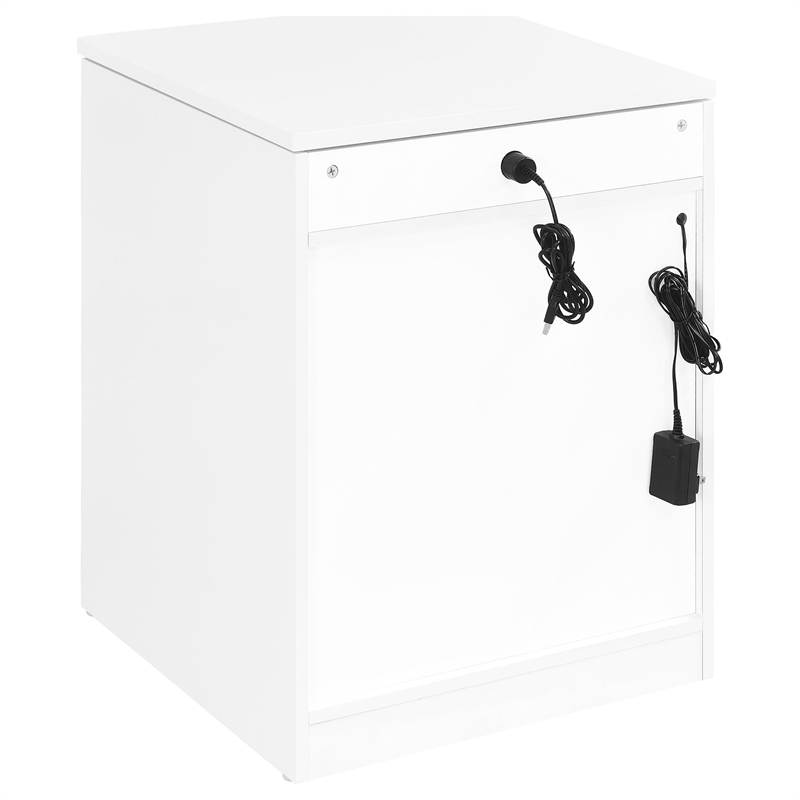 Coaster Fabre Engineered Wood Extendable Top Bedside Table in White High Gloss