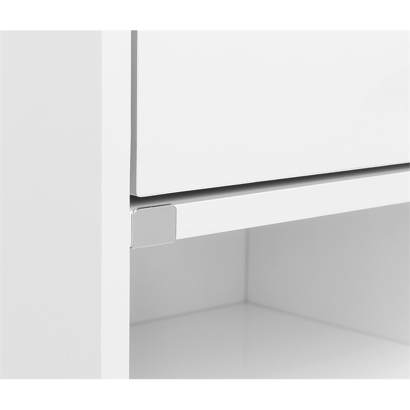 Coaster Fabre Engineered Wood Extendable Top Bedside Table in White High Gloss