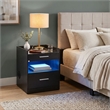 Coaster Furda Engineered Wood LED Bedside Table with Speaker in Black