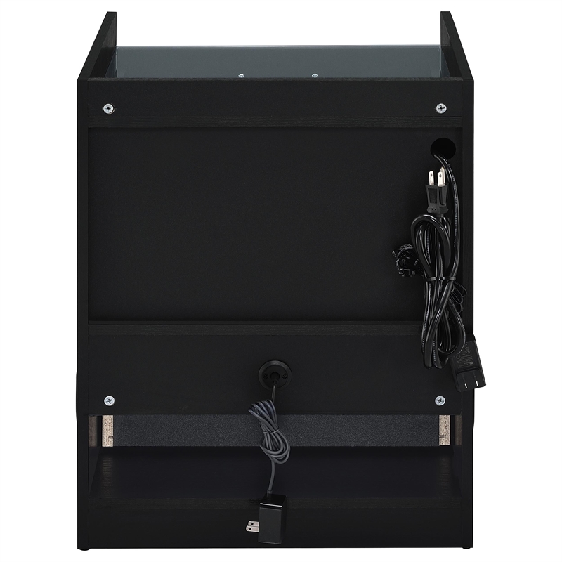 Coaster Furda Engineered Wood LED Bedside Table with Speaker in Black