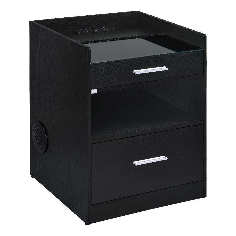 Coaster Furda Engineered Wood LED Bedside Table with Speaker in Black