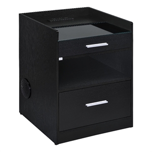 Coaster Furda Engineered Wood LED Bedside Table with Speaker in Black