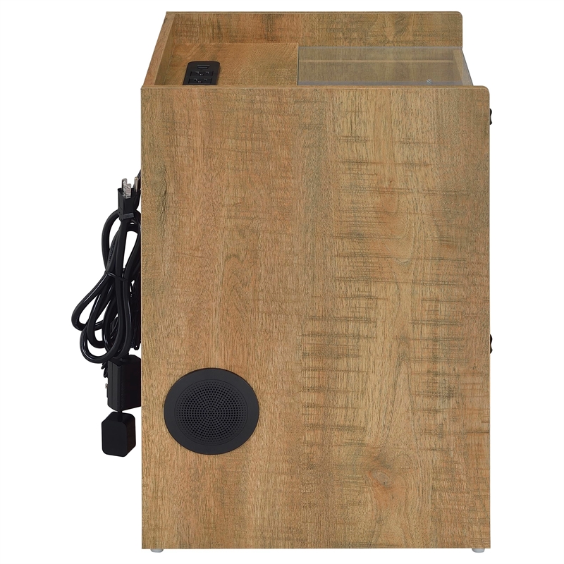 Coaster Furda Engineered Wood LED Bedside Table with Speaker in Brown
