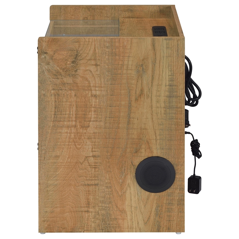 Coaster Furda Engineered Wood LED Bedside Table with Speaker in Brown