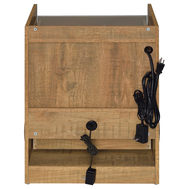 Coaster Furda Engineered Wood LED Bedside Table with Speaker in Brown