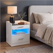 Coaster Furda Engineered Wood LED Bedside Table with Speaker in White High Gloss