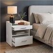 Coaster Furda Engineered Wood LED Bedside Table with Speaker in White High Gloss
