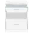 Coaster Furda Engineered Wood LED Bedside Table with Speaker in White High Gloss