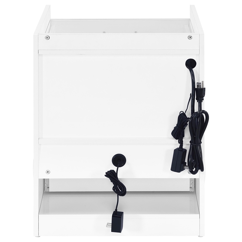 Coaster Furda Engineered Wood LED Bedside Table with Speaker in White High Gloss