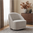 Coaster Leon Contemporary Chenille Upholstered Swivel Accent Chair in Gray