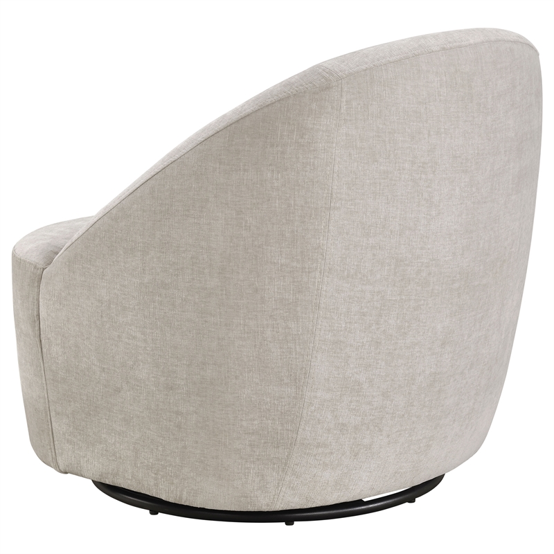Coaster Leon Contemporary Chenille Upholstered Swivel Accent Chair in Gray
