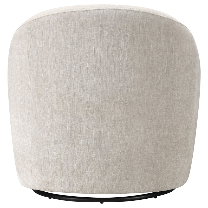 Coaster Leon Contemporary Chenille Upholstered Swivel Accent Chair in Gray