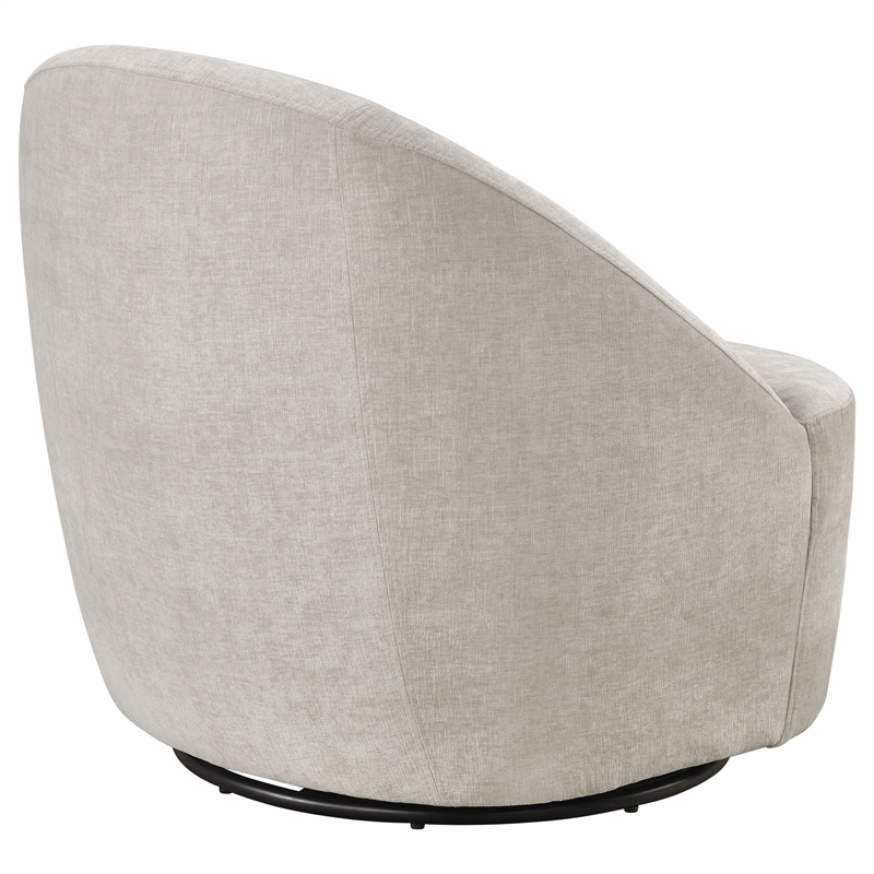 Coaster Leon Contemporary Chenille Upholstered Swivel Accent Chair in Gray