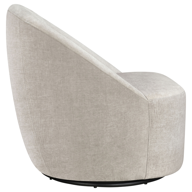 Coaster Leon Contemporary Chenille Upholstered Swivel Accent Chair in Gray