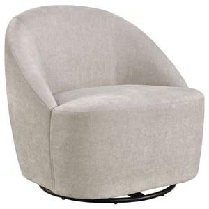 Coaster Leon Contemporary Chenille Upholstered Swivel Accent Chair in Gray