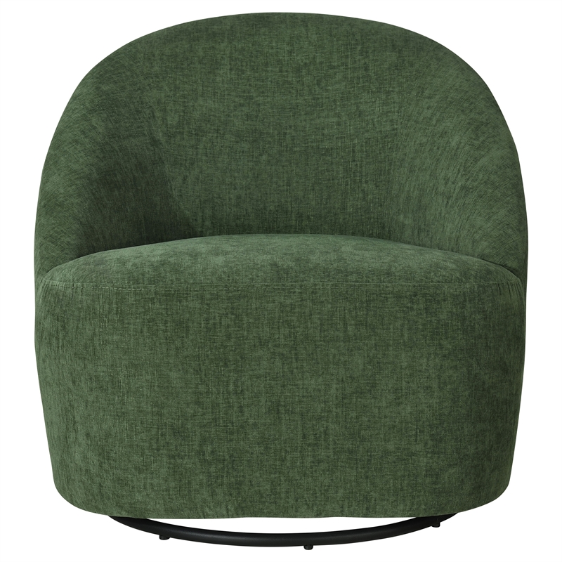 Coaster Leon Contemporary Chenille Upholstered Swivel Accent Chair in Green