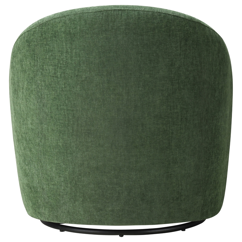 Coaster Leon Contemporary Chenille Upholstered Swivel Accent Chair in Green