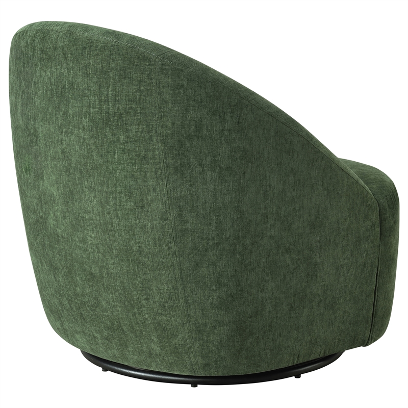 Coaster Leon Contemporary Chenille Upholstered Swivel Accent Chair in Green