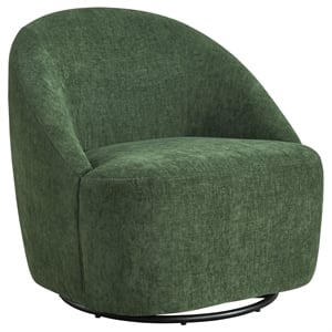 Coaster Leon Contemporary Chenille Upholstered Swivel Accent Chair in Green