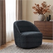 Coaster Leon Contemporary Chenille Upholstered Swivel Accent Chair in Black