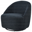Coaster Leon Contemporary Chenille Upholstered Swivel Accent Chair in Black
