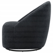 Coaster Leon Contemporary Chenille Upholstered Swivel Accent Chair in Black
