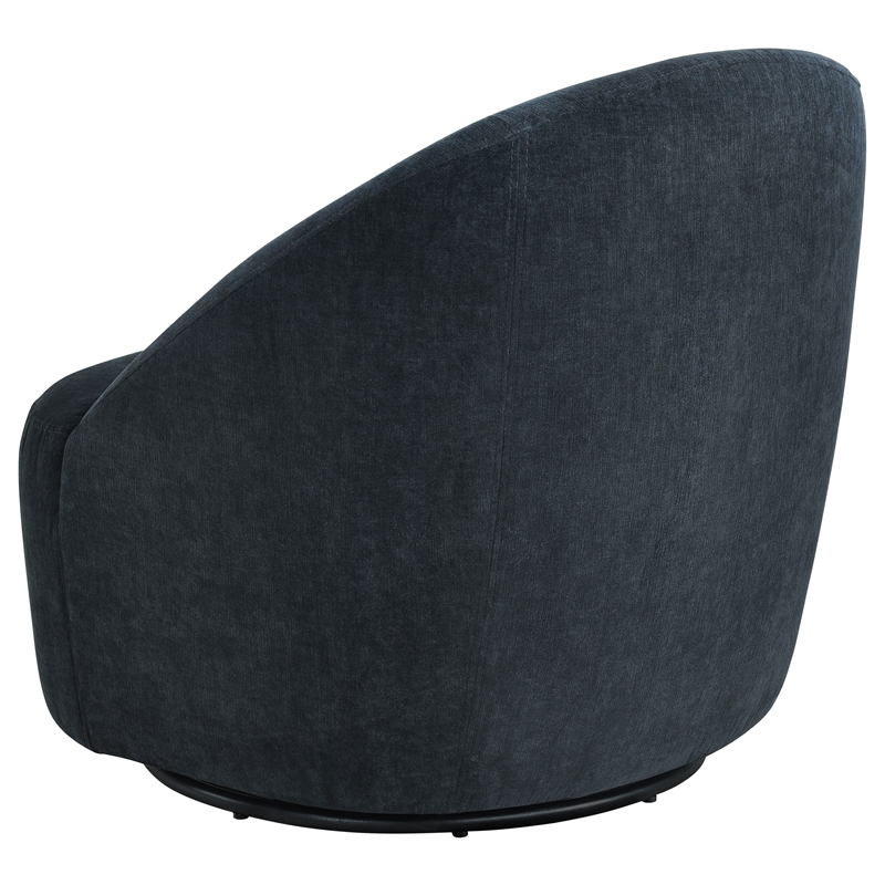 Coaster Leon Contemporary Chenille Upholstered Swivel Accent Chair in Black