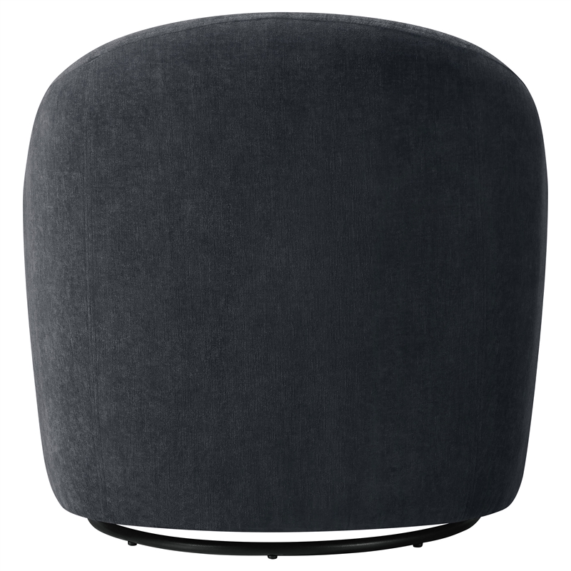 Coaster Leon Contemporary Chenille Upholstered Swivel Accent Chair in Black