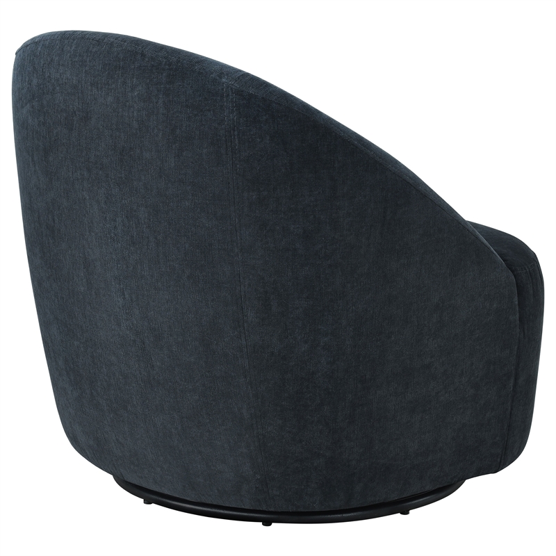 Coaster Leon Contemporary Chenille Upholstered Swivel Accent Chair in Black