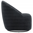Coaster Leon Contemporary Chenille Upholstered Swivel Accent Chair in Black