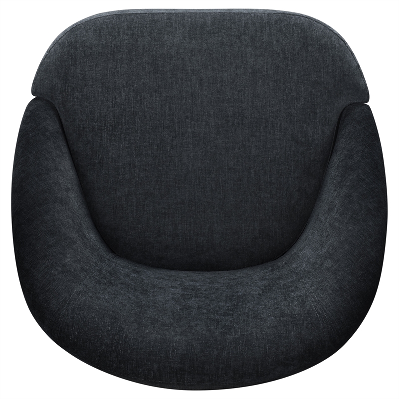 Coaster Leon Contemporary Chenille Upholstered Swivel Accent Chair in Black