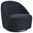 Coaster Leon Contemporary Chenille Upholstered Swivel Accent Chair in Black