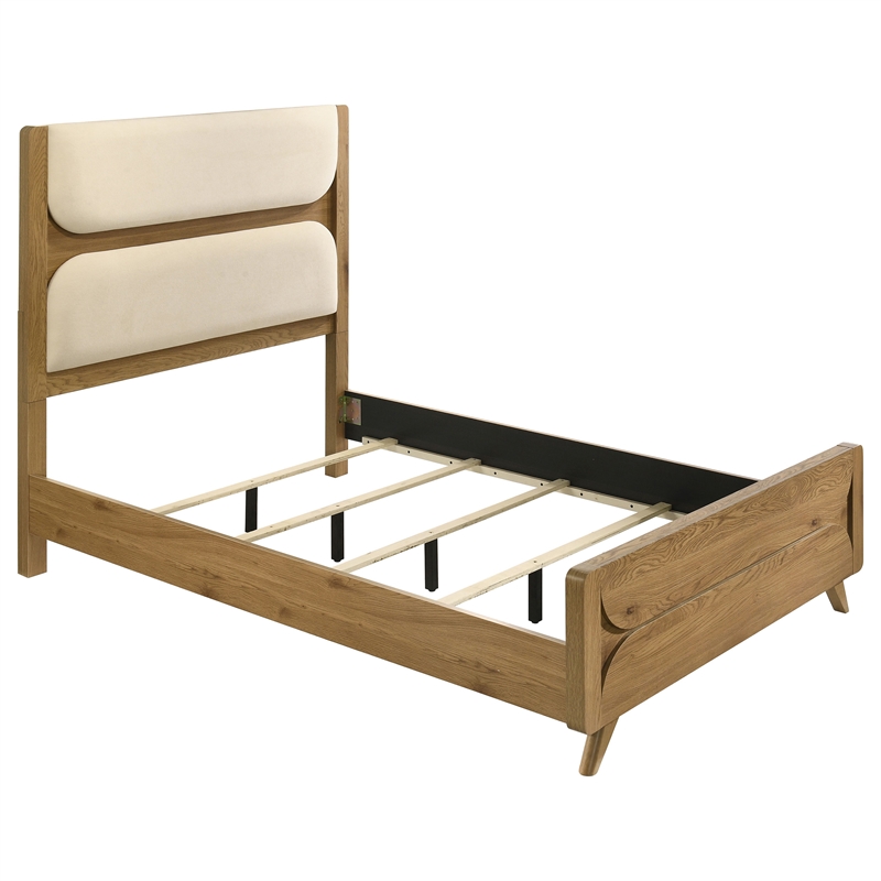 Coaster Bennett 5-Piece Mid-Century Modern Wood Full Bedroom Set in Light Oak