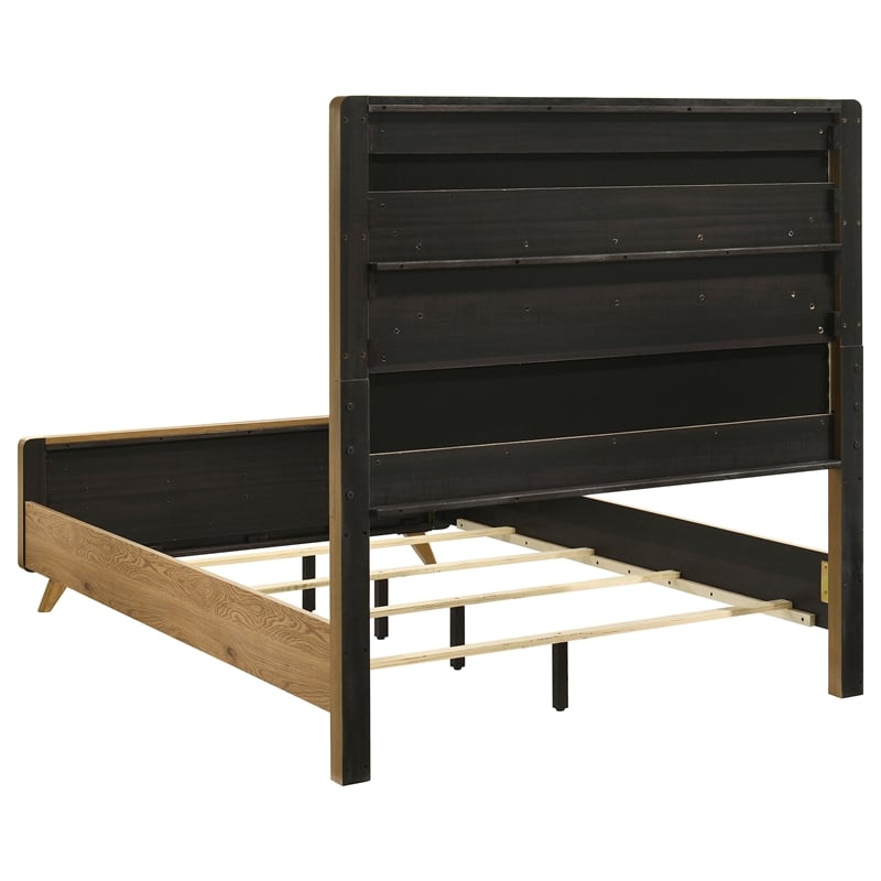 Coaster Bennett 5-Piece Mid-Century Modern Wood Full Bedroom Set in Light Oak