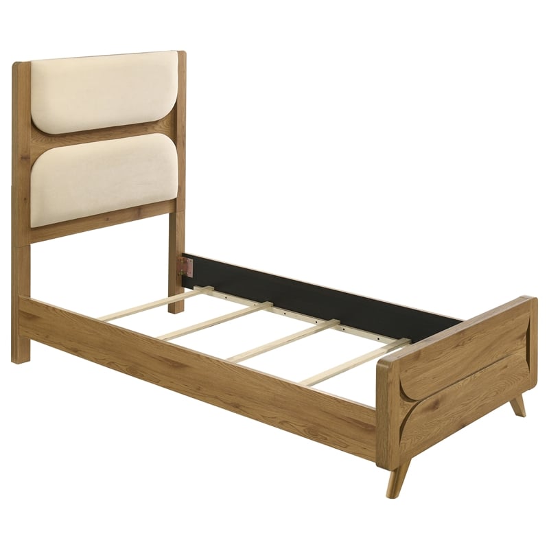 Coaster Bennett 5-Piece Mid-Century Modern Wood Twin Bedroom Set in Light Oak