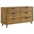 Coaster Bennett 5-Piece Mid-Century Modern Wood Twin Bedroom Set in Light Oak