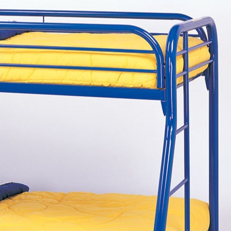 Coaster Morgan Modern Twin over Full Metal Bunk Bed in Blue Finish