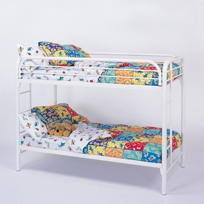 white metal bunk beds twin over twin
