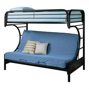 Coaster Montgomery Metal Twin over Futon Bunk Bed in Black Finish