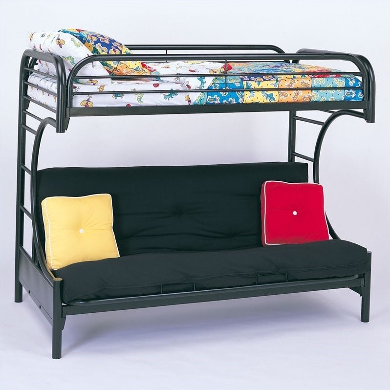 Coaster Montgomery Metal Twin over Futon Bunk Bed in Black
