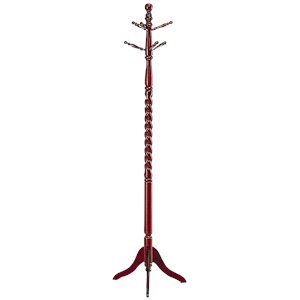 Coaster Traditional Wood 2-Tier Coat Rack with Turned Details in Merlot