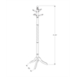Riona 6 Hook Freestanding Wood Coat Rack Hat Hanger Merlot