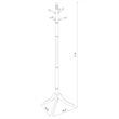 Riona 6 Hook Freestanding Wood Coat Rack Hat Hanger Merlot