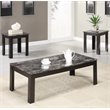 Coaster Silas 3-Piece Faux Marble Top Wood Coffee Table Set in Black