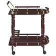 Coaster Palmer 2-tier Traditional Wood Serving Cart Merlot and Brass