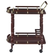 Coaster Palmer 2-tier Traditional Wood Serving Cart Merlot and Brass