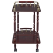 Coaster Palmer 2-tier Traditional Wood Serving Cart Merlot and Brass