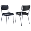Coaster Retro Open Back Faux Leather Dining Chairs in Black