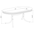 Coaster Retro Contemporary Wood Oval Shape Dining Table in White