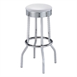 Coaster Modern Round Faux Leather Bar Stools in White